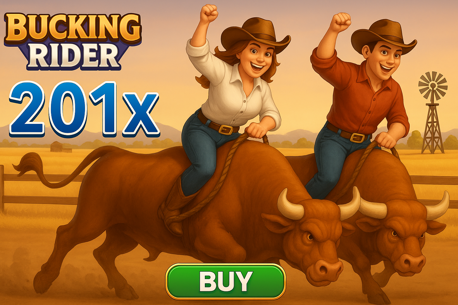 Bucking Rider gameplay schermafbeelding - grote win